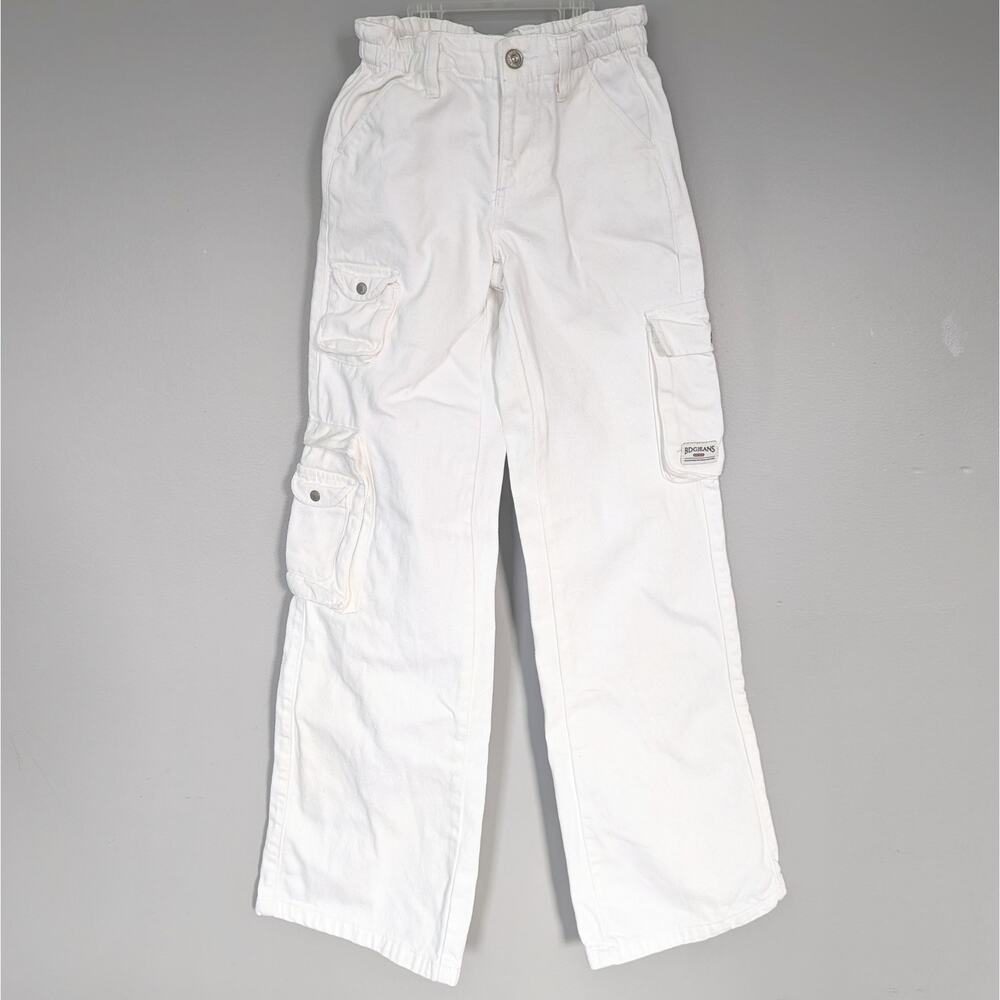 BDG White Denim Wide Leg Cargo Jeans Elastic Waist size 26